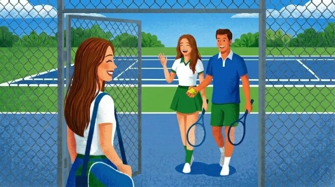 Ilustración de jugadoras llegando puntuales a la cancha